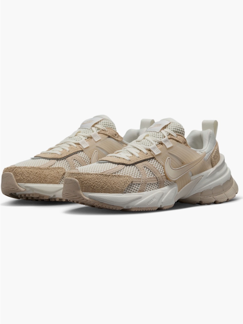 Nike Women's Neutral Beige and Cream Layered Trail Sneakers